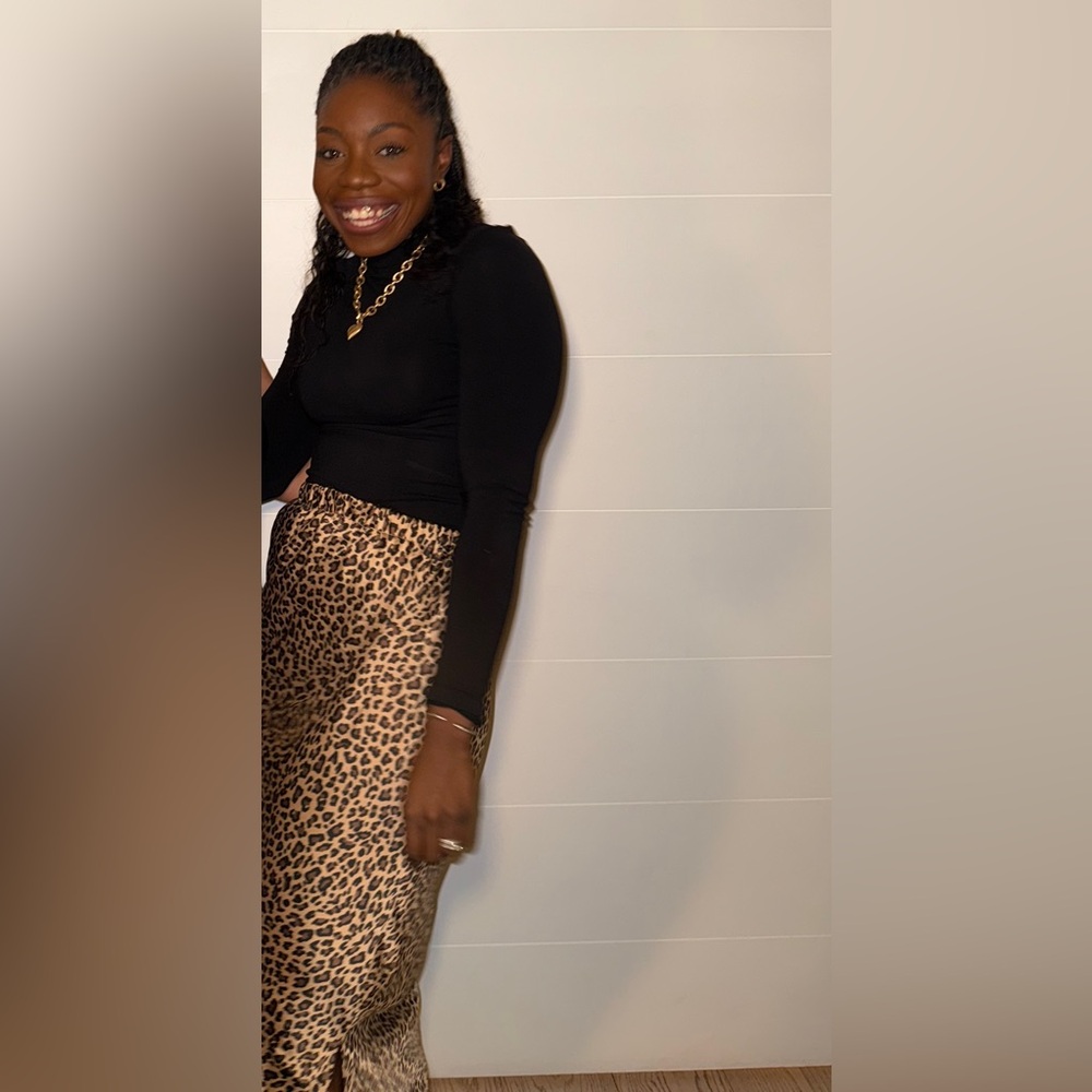 Ingrid & Isabel Brown Leopard Print A-Line Skirt